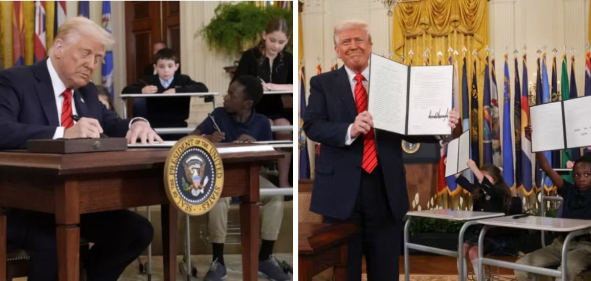 Donalt Trump Signs an Order to Dismantle the US Education Department.