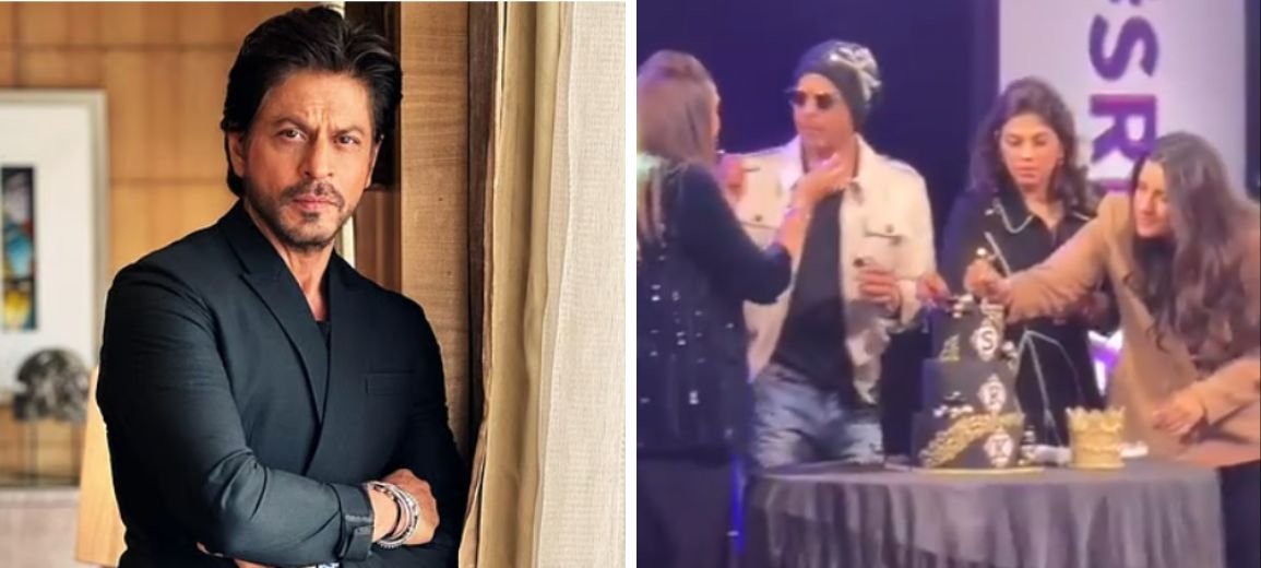 Shah Rukh Khan Celebrates 60th Birthday with Fans, Cuts a Giant 3-Tier Cake