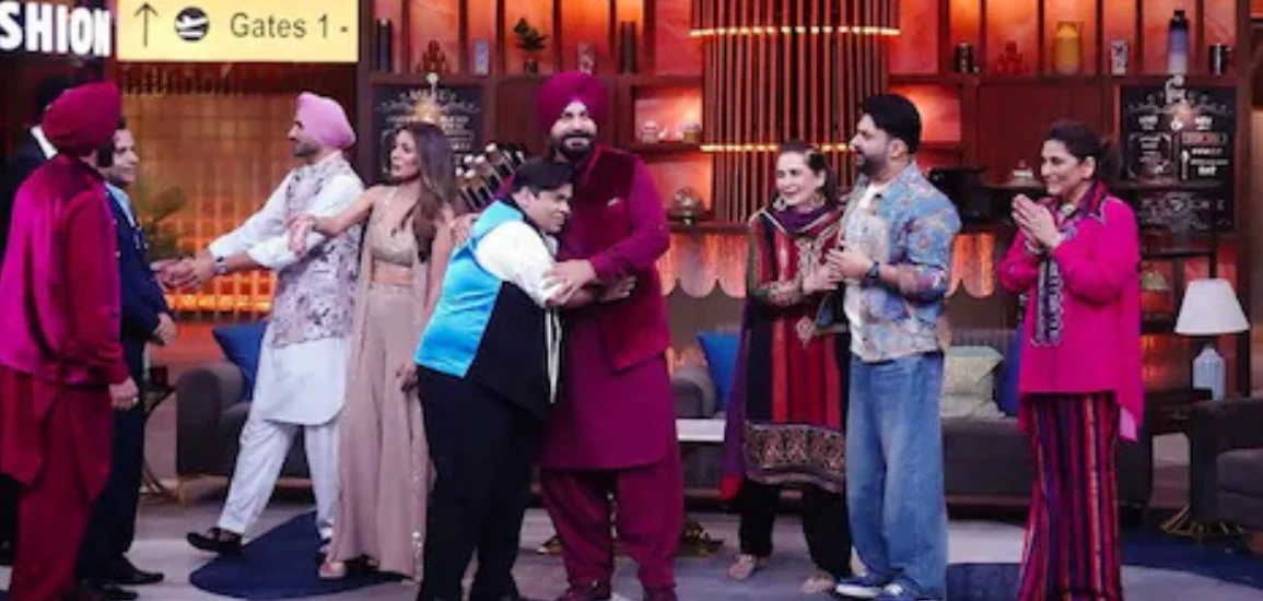 Navjot Singh Sidhu is back at The Great Indian Kapil Show and shares pics with Kapil Sharma.