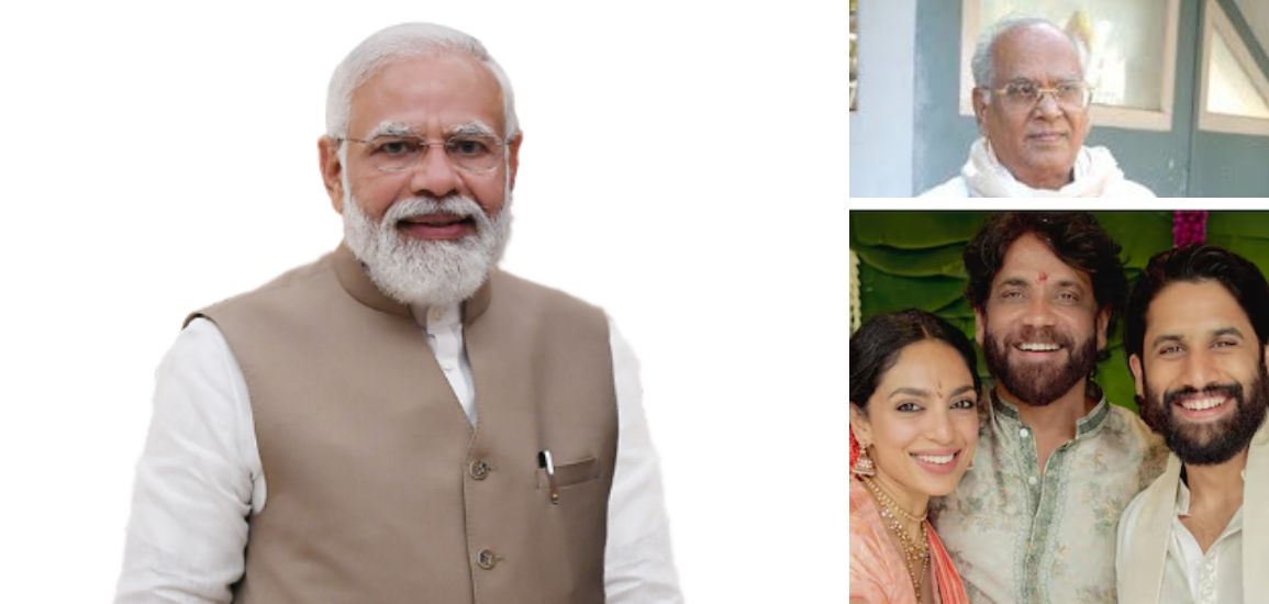 PM Modi pays tribute to Akkineni Nageswara Rao; Nagarjuna, Naga Chaitanya, and Sobhita Dhulipala thanks him.