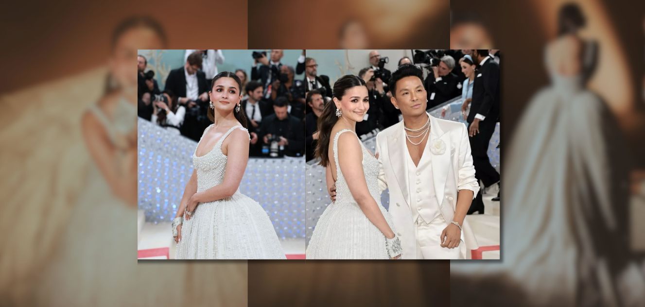 Alia Bhatt Debuts at Met Gala 2023 Donning a White Bridal Dress Shimmering in 1 Lakh Pearls