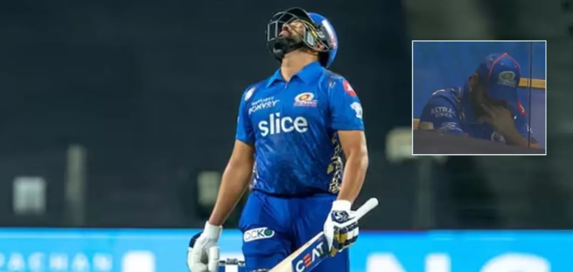 Rohit Sharma breaks down in the MI dressing room after his failure to make big against SRH.