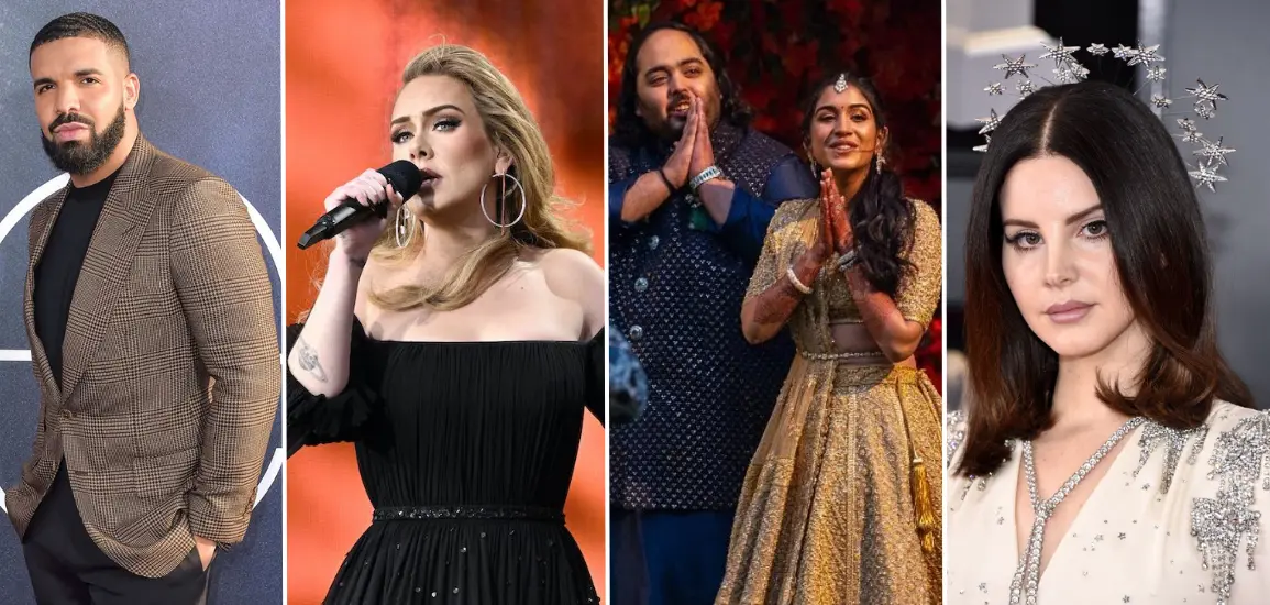 Drake, Adele, and Lana Del Rey are rumored to perform at Anant Ambani and Radhika Merchant's Wedding starting from July 12-14