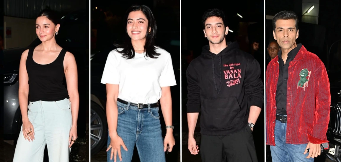 Jigra Special Screening: Karan Johar, Neetu Kapoor, and Rashmika Mandanna attend the screening